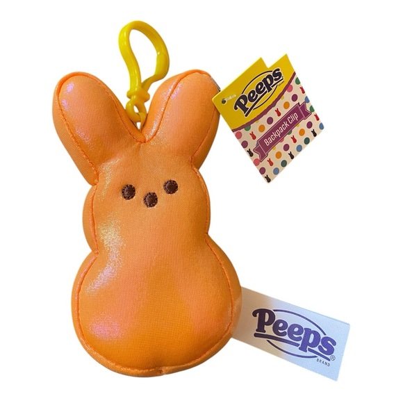Peeps Metallic Iridescent Orange Backpack Clip 4.5” Collectible Plush Keychain - Picture 1 of 3